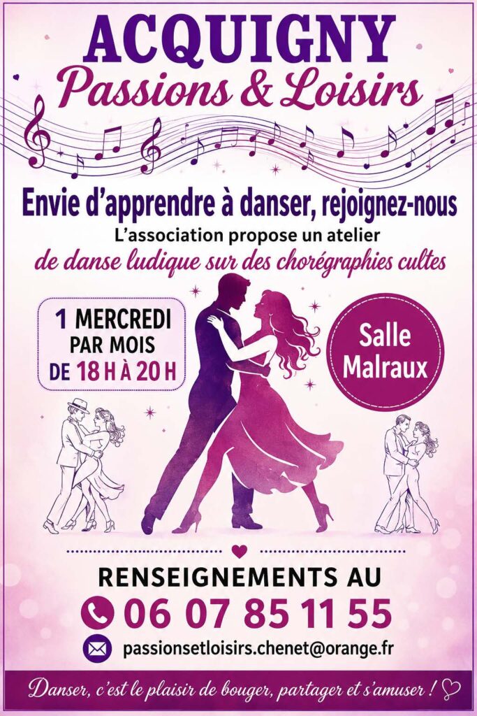 VENEZ APPRENDRE LA DANSE DE SALON -ACQUIGNY 